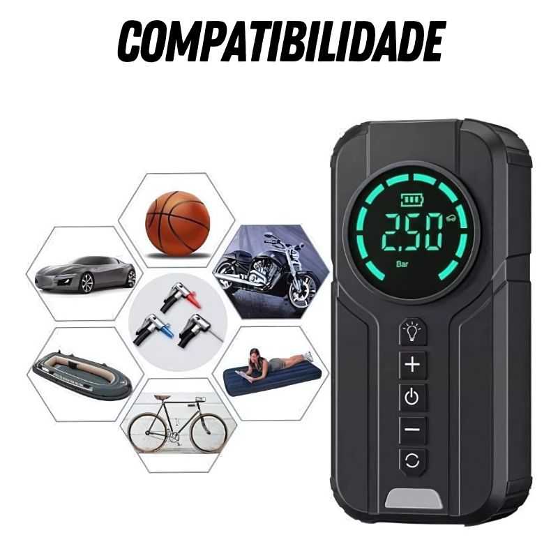 TurboPump™ – Auxiliar de Partida 4 EM 1 + BRINDE ESPECIAL!