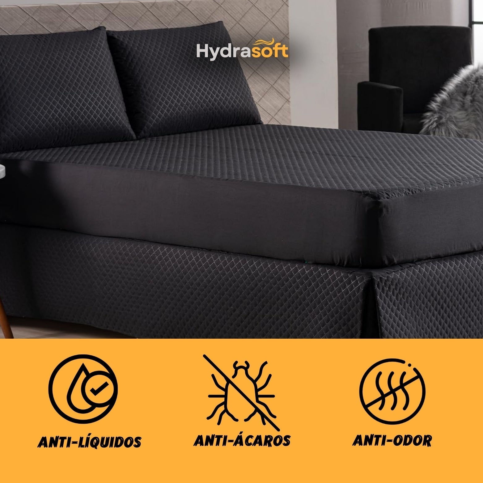 Hydra Soft™ Jogo de Cama Impermeável Premium – Capa + 2 Fronhas