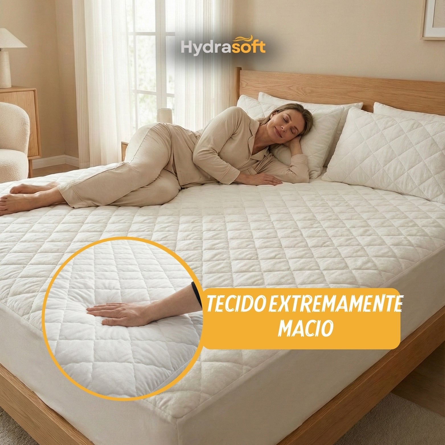 Hydra Soft™ Jogo de Cama Impermeável Premium – Capa + 2 Fronhas