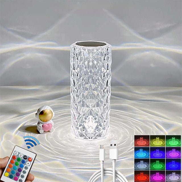 Lâmpada de Cristal com 16 cores